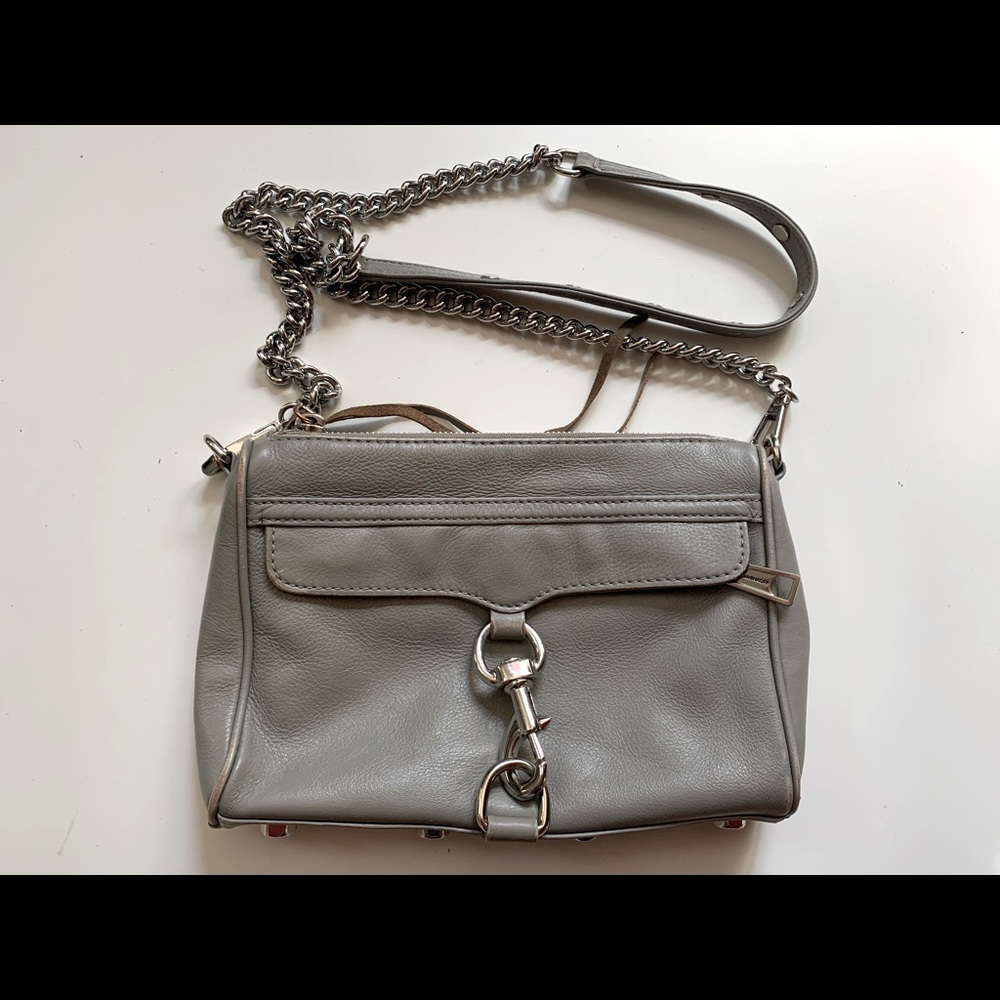 Rebecca Minkoff mini MAC grey leather crossbody